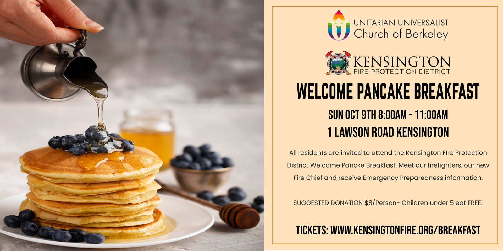 Pancake Breakfast with Kensington Fire PD!