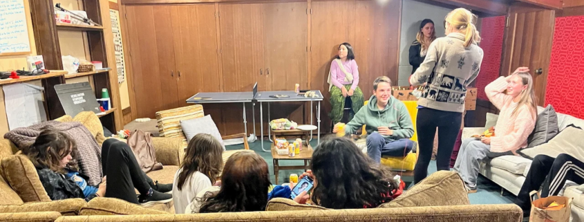 Teenagers aged 13-17 meet in the Chrysalis Room for food, fun, and discussion.